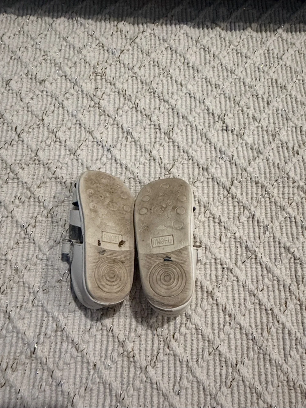 Angel Kids White Leather Closed Toe Sandals